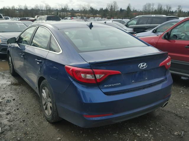 5NPE24AF2GH358739 - 2016 HYUNDAI SONATA SE BLUE photo 3