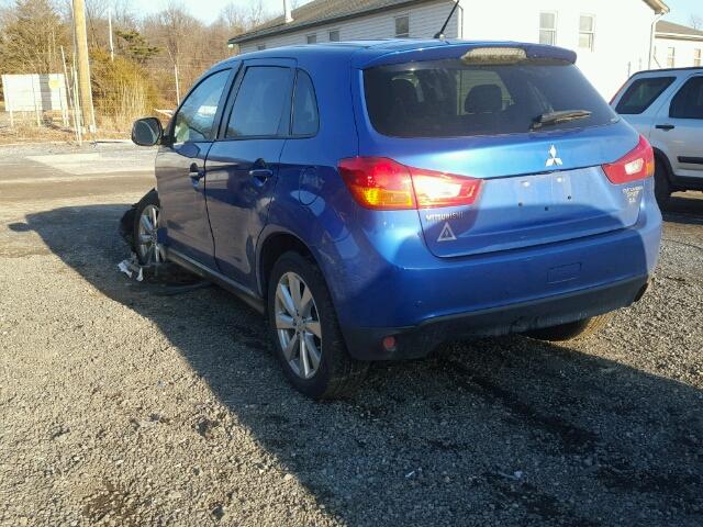 4A4AR3AW2FE061157 - 2015 MITSUBISHI OUTLANDER BLUE photo 3