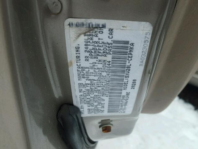 4T1BG22K6XU426644 - 1999 TOYOTA CAMRY CE TAN photo 10