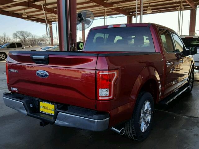 1FTEW1CP7HKC41296 - 2017 FORD F150 SUPER RED photo 4