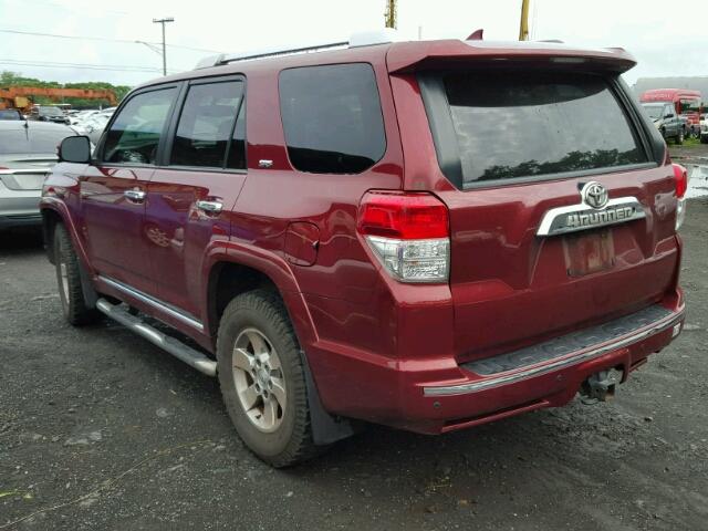 JTEBU5JR7A5019653 - 2010 TOYOTA 4RUNNER SR RED photo 3