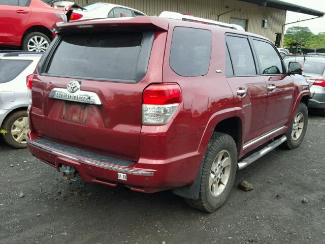 JTEBU5JR7A5019653 - 2010 TOYOTA 4RUNNER SR RED photo 4