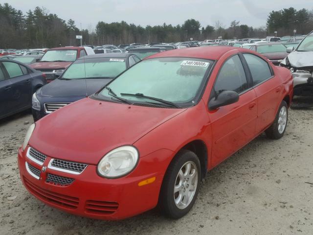 1B3ES56C75D181971 - 2005 DODGE NEON SXT RED photo 2