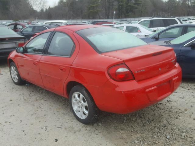 1B3ES56C75D181971 - 2005 DODGE NEON SXT RED photo 3