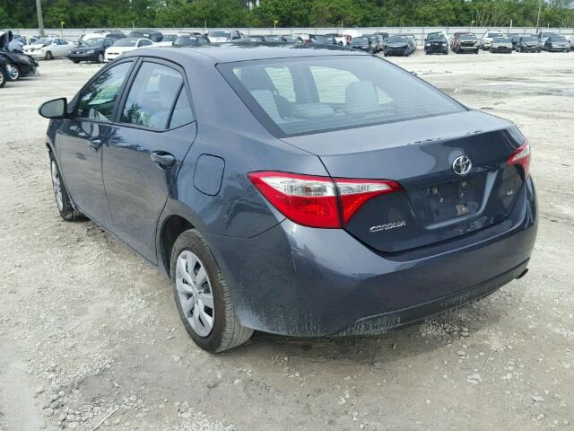 2T1BURHE5EC190070 - 2014 TOYOTA COROLLA L GRAY photo 3