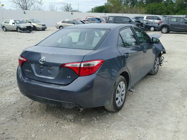 2T1BURHE5EC190070 - 2014 TOYOTA COROLLA L GRAY photo 4