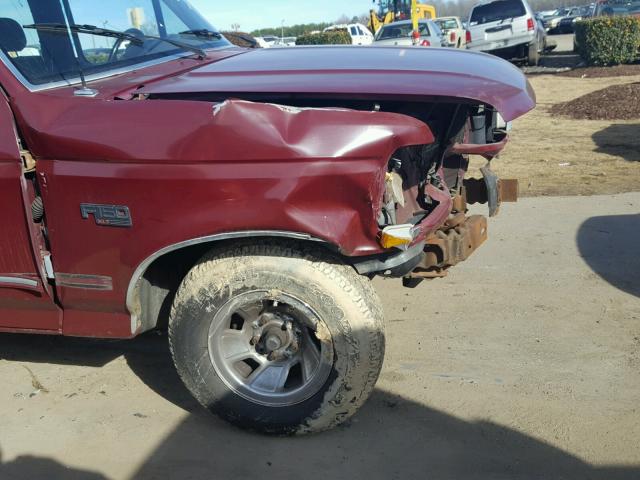 1FTEX15Y6NKA42318 - 1992 FORD F150 BURGUNDY photo 9