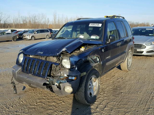 1J4GL48K04W259152 - 2004 JEEP LIBERTY SP BLUE photo 2