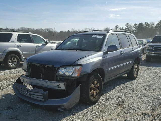 JTEGF21A220071151 - 2002 TOYOTA HIGHLANDER BLUE photo 2