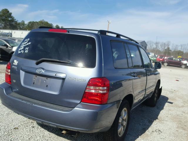 JTEGF21A220071151 - 2002 TOYOTA HIGHLANDER BLUE photo 4