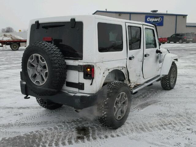 1C4BJWFG8EL279684 - 2014 JEEP WRANGLER U WHITE photo 4