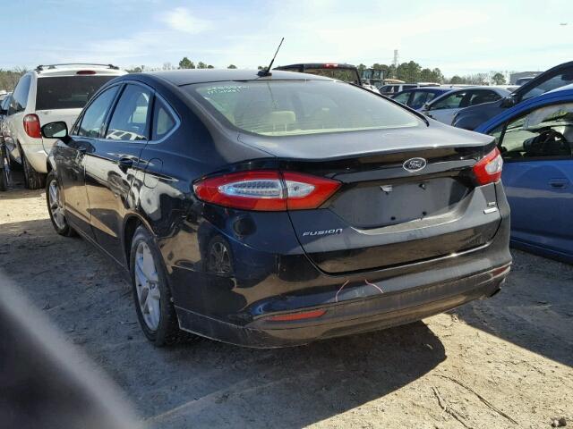 1FA6P0HD7E5399342 - 2014 FORD FUSION SE BLACK photo 3