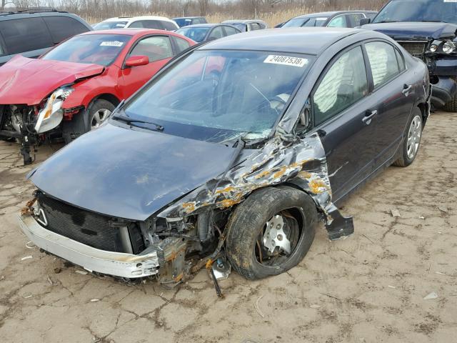 2HGFA16559H318738 - 2009 HONDA CIVIC LX GRAY photo 2