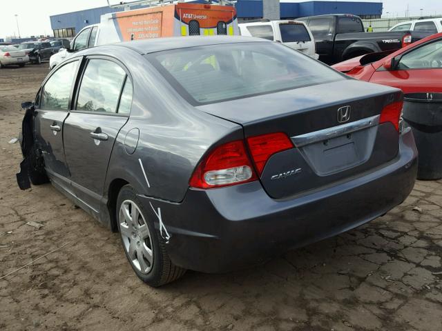 2HGFA16559H318738 - 2009 HONDA CIVIC LX GRAY photo 3