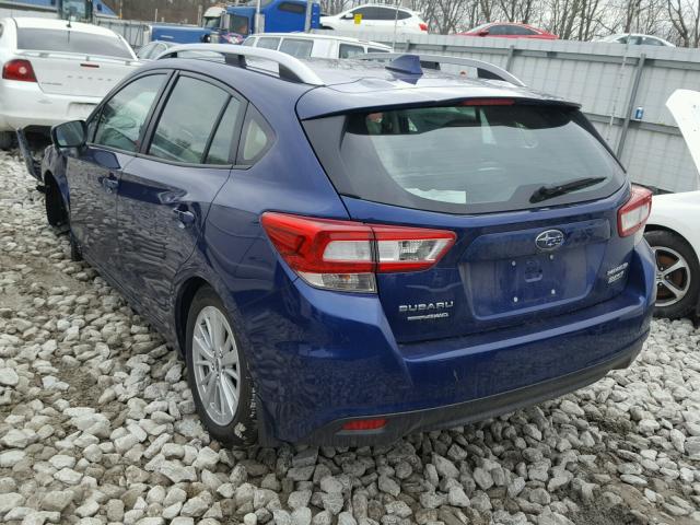 4S3GTAD62H3710215 - 2017 SUBARU IMPREZA PR BLUE photo 3