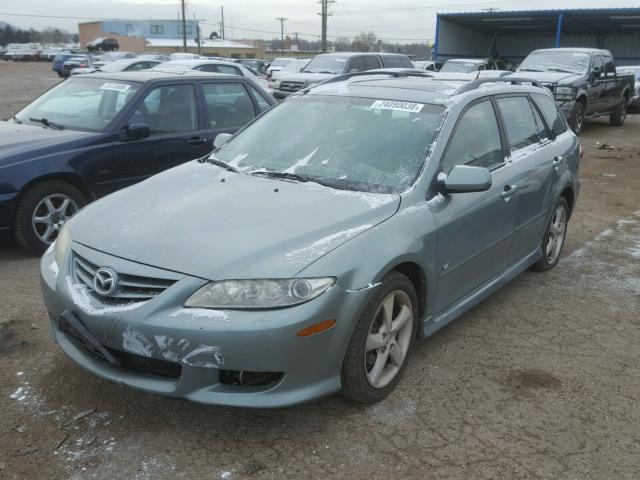 1YVHP82D745N89368 - 2004 MAZDA 6 S GREEN photo 2