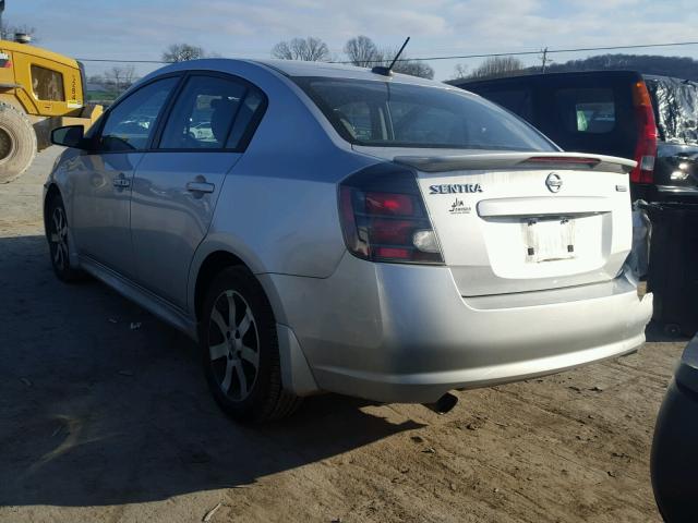 3N1AB6AP9CL619297 - 2012 NISSAN SENTRA 2.0 SILVER photo 3