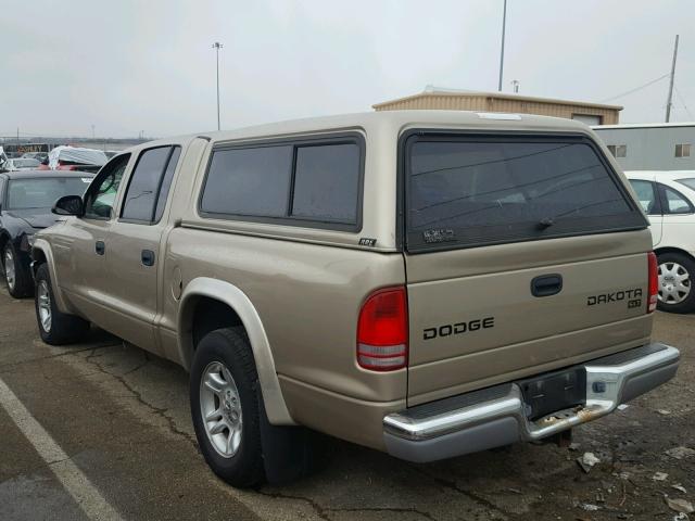 1D7HL48N03S215555 - 2003 DODGE DAKOTA QUA BEIGE photo 3