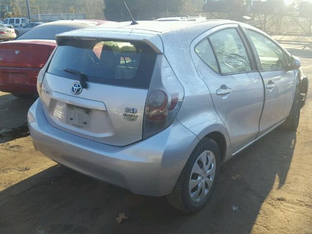 JTDKDTB3XD1552742 - 2013 TOYOTA PRIUS C SILVER photo 4