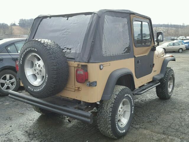 2BCCV8111JB536414 - 1988 JEEP WRANGLER TAN photo 4