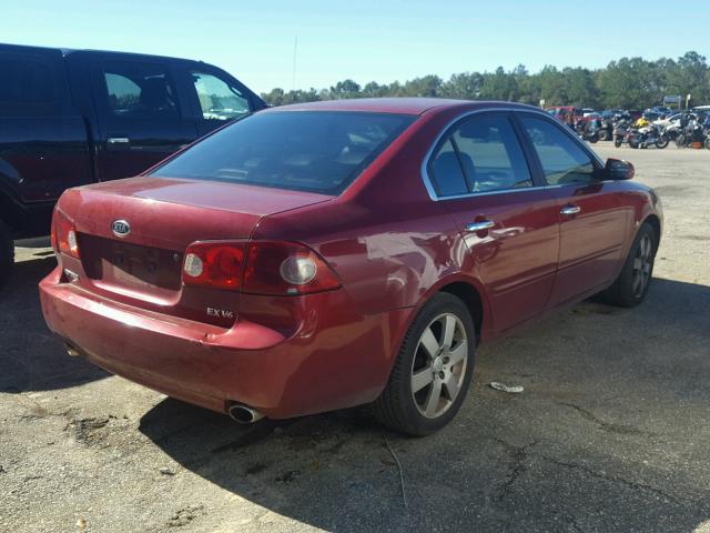 KNAGE124465058627 - 2006 KIA OPTIMA LX RED photo 4