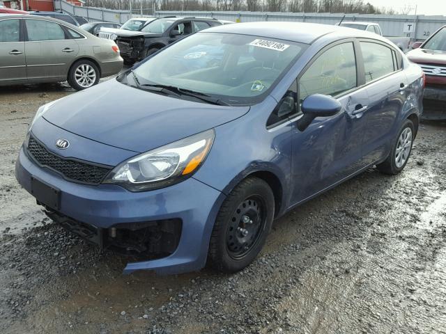 KNADM4A34G6544589 - 2016 KIA RIO LX BLUE photo 2