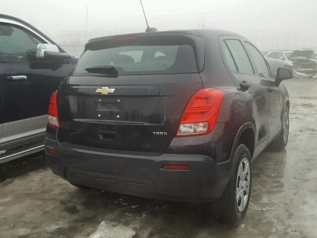 3GNCJKSBXFL205106 - 2015 CHEVROLET TRAX LS BLACK photo 4