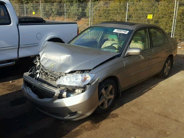 1HGES26755L018405 - 2005 HONDA CIVIC EX GOLD photo 2