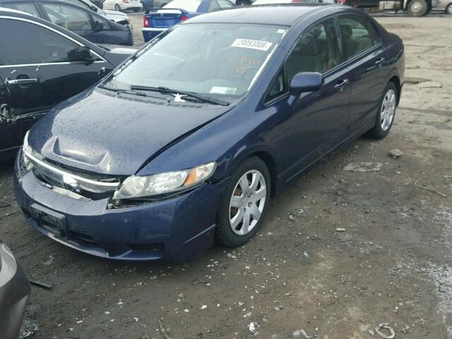 1HGFA16589L011857 - 2009 HONDA CIVIC LX BLUE photo 2