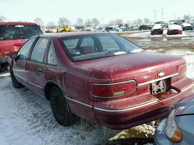 1G1BL53E2PR141168 - 1993 CHEVROLET CAPRICE CL MAROON photo 3