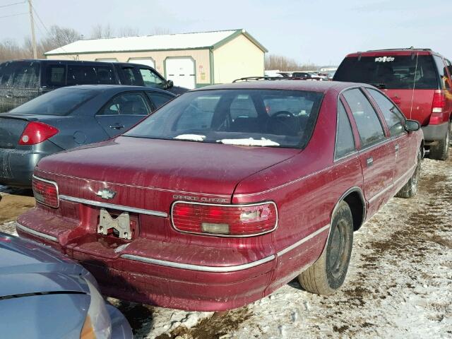1G1BL53E2PR141168 - 1993 CHEVROLET CAPRICE CL MAROON photo 4