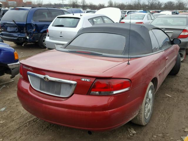 1C3EL75RX5N660784 - 2005 CHRYSLER SEBRING GT RED photo 4