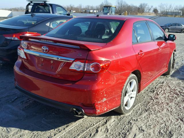 2T1BU4EE4DC121408 - 2013 TOYOTA COROLLA BA RED photo 4