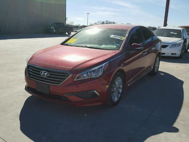 5NPE34AF8FH174420 - 2015 HYUNDAI SONATA SPO RED photo 2