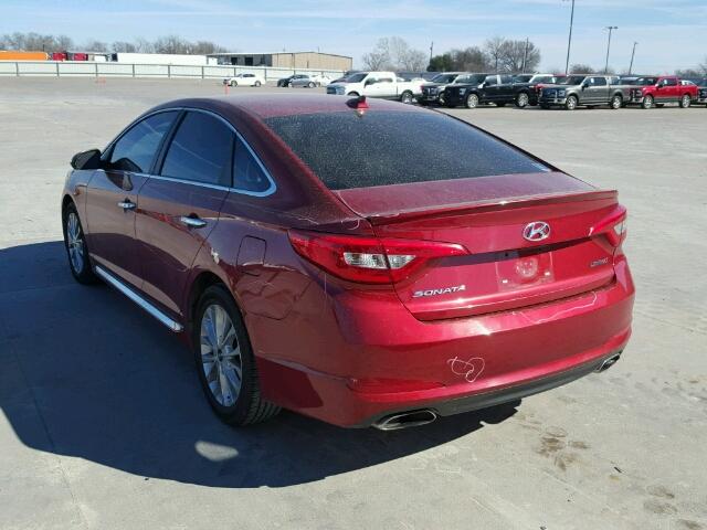 5NPE34AF8FH174420 - 2015 HYUNDAI SONATA SPO RED photo 3