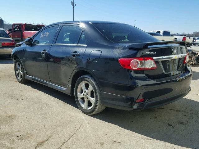2T1BU4EE2DC068854 - 2013 TOYOTA COROLLA BA BLACK photo 3
