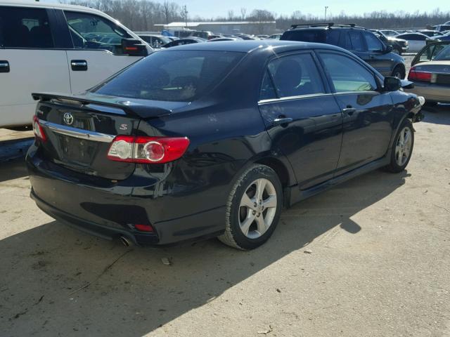 2T1BU4EE2DC068854 - 2013 TOYOTA COROLLA BA BLACK photo 4