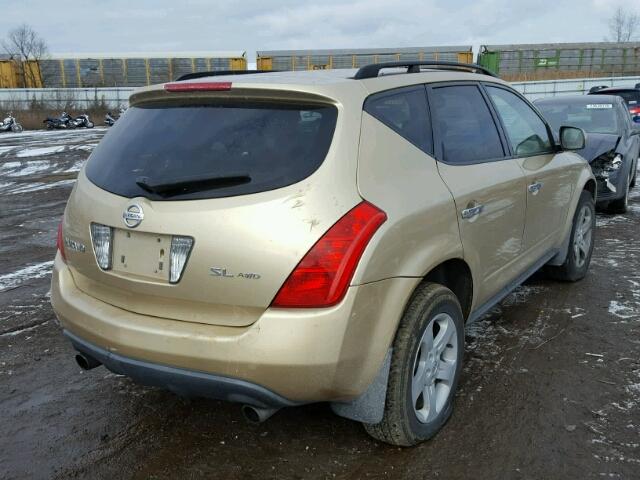 JN8AZ08W33W235601 - 2003 NISSAN MURANO SL GOLD photo 4