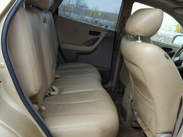 JN8AZ08W33W235601 - 2003 NISSAN MURANO SL GOLD photo 6