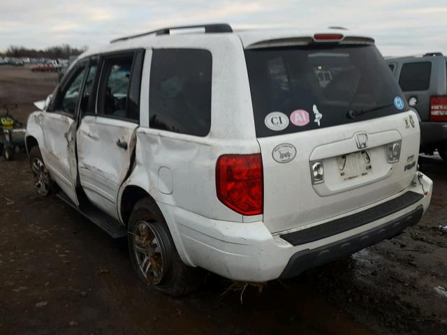 2HKYF18643H552818 - 2003 HONDA PILOT EXL WHITE photo 3