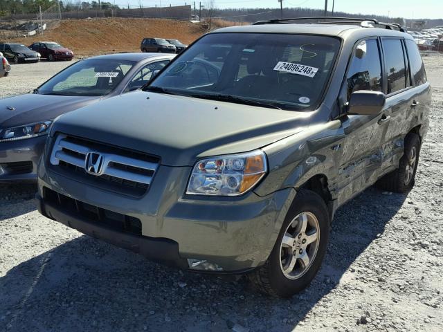 5FNYF28558B004104 - 2008 HONDA PILOT EXL GREEN photo 2