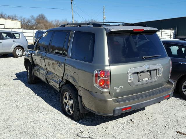 5FNYF28558B004104 - 2008 HONDA PILOT EXL GREEN photo 3