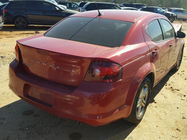 1C3CDZCB2CN146916 - 2012 DODGE AVENGER SX RED photo 4