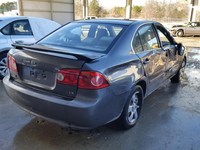 KNAGE123485224476 - 2008 KIA OPTIMA LX GRAY photo 4