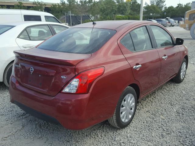 3N1CN7AP4HK425098 - 2017 NISSAN VERSA S RED photo 4