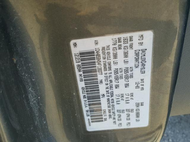 1D4HB58N54F139377 - 2004 DODGE DURANGO LI GRAY photo 10