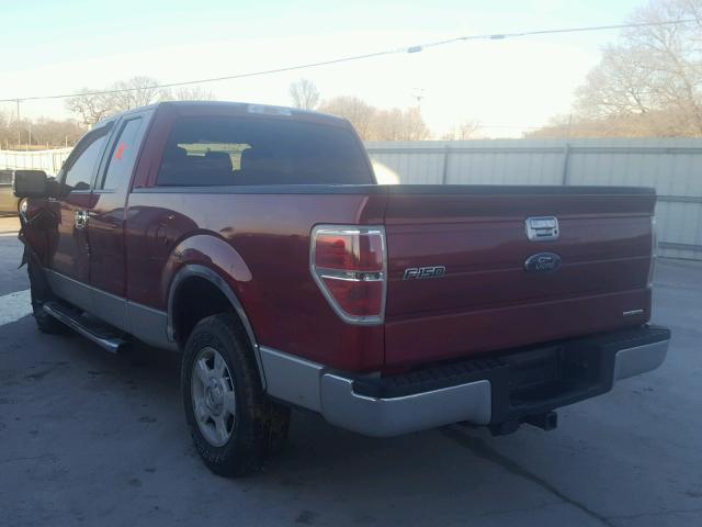 1FTFX1CF1DFB15883 - 2013 FORD F150 SUPER MAROON photo 3