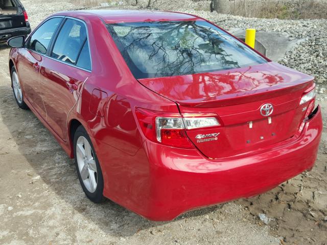 4T1BF1FK2DU660802 - 2013 TOYOTA CAMRY L RED photo 3