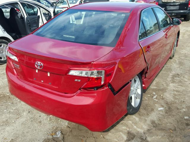 4T1BF1FK2DU660802 - 2013 TOYOTA CAMRY L RED photo 4