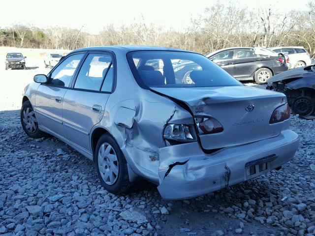 1NXBR12E22Z593008 - 2002 TOYOTA COROLLA CE SILVER photo 3